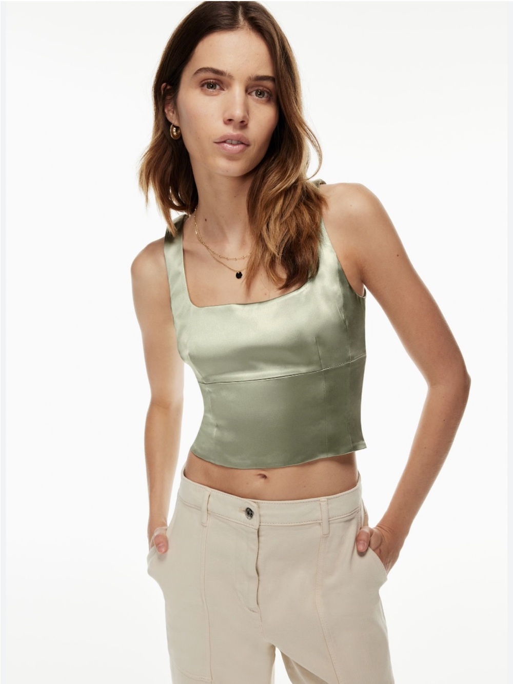 Wilfred Shine Bustier in Sage Frost - Size M